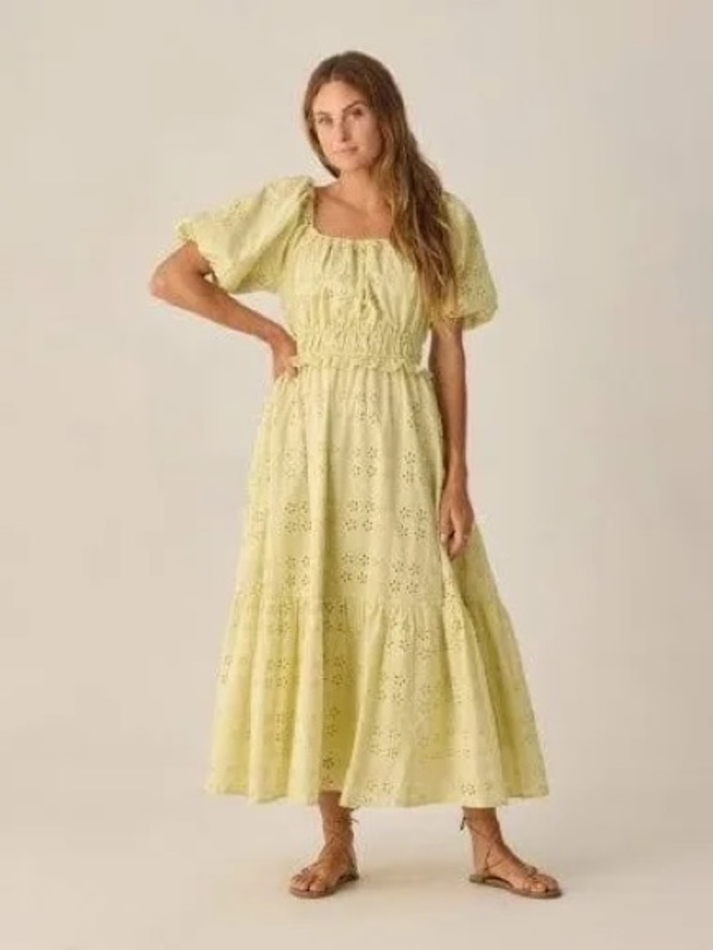 Rylee + Cru Citron Yellow Tenley Dress